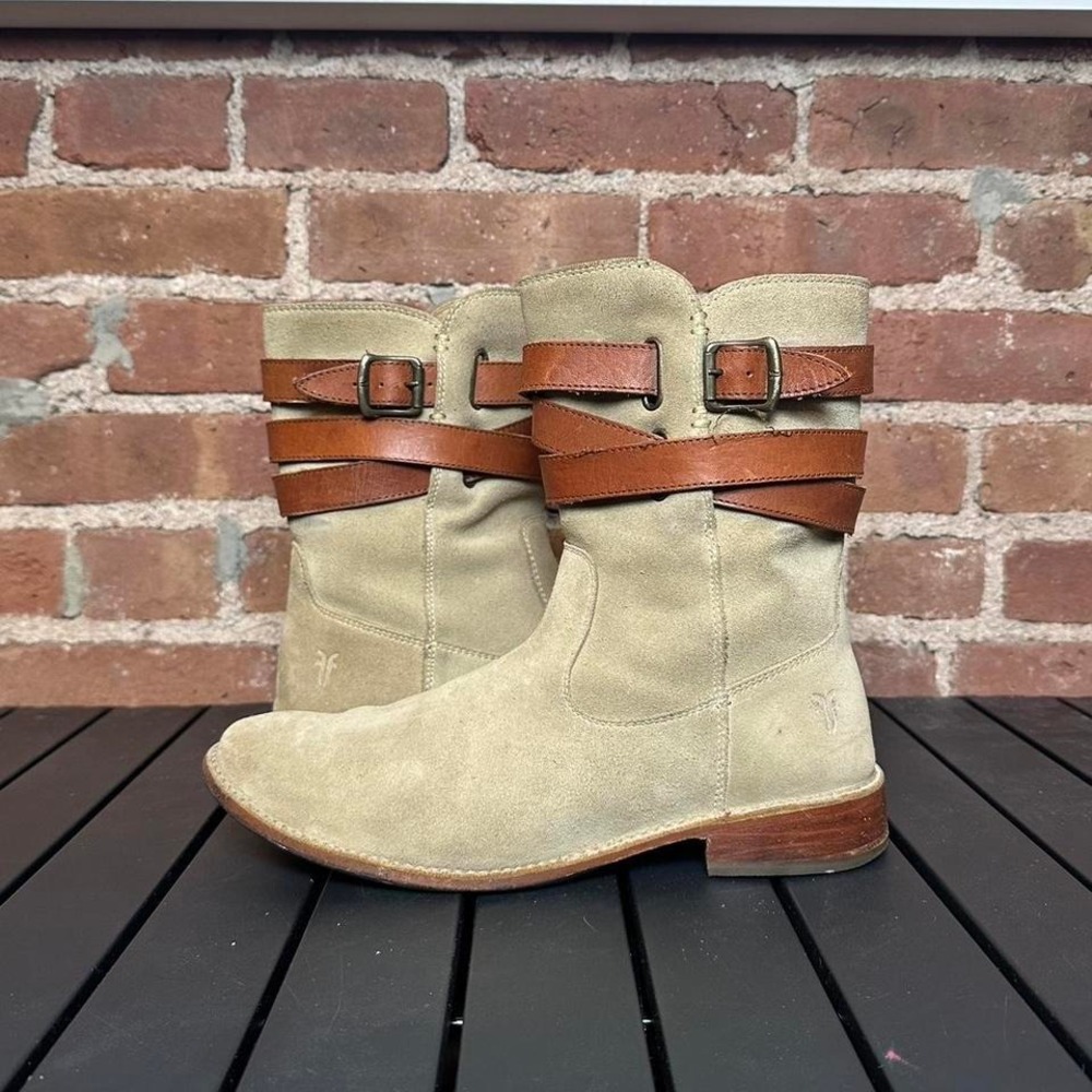 Frye Shirley Strappy Suede Boot, Women's 8.5